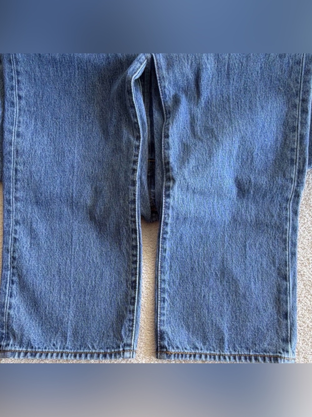 Levi's Men's Straight Fit Blue Denim Jeans - Picture 7 of 8